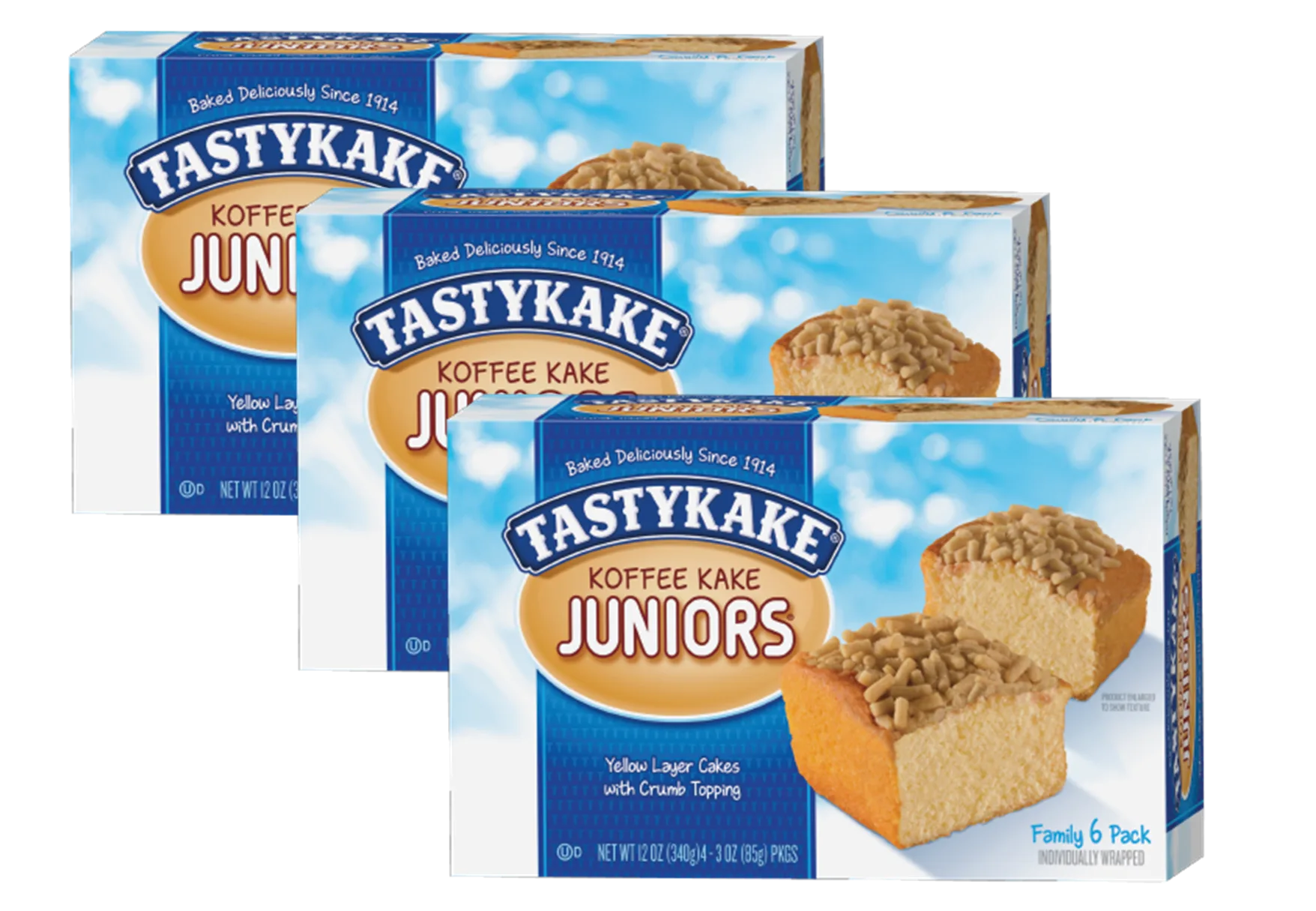 Tastykake Koffee Kake Juniors Family Size 4 Count, 3-Pack