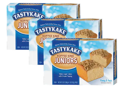 Tastykake Koffee Kake Juniors Family Size 4 Count, 3-Pack