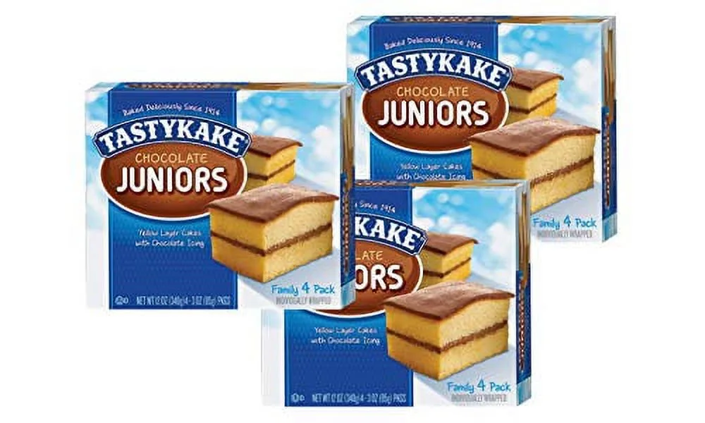Tastykake Chocolate Juniors Family Size 4 Count, 3-Pack