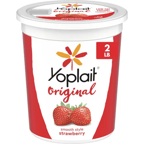 Yoplait Original Smooth Style Strawberry Flavored Low Fat Yogurt Tub, 32 oz