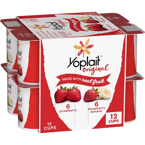 Yoplait Original Low Fat Yogurt Variety Pack, 12 Yogurt Cups, 72 oz