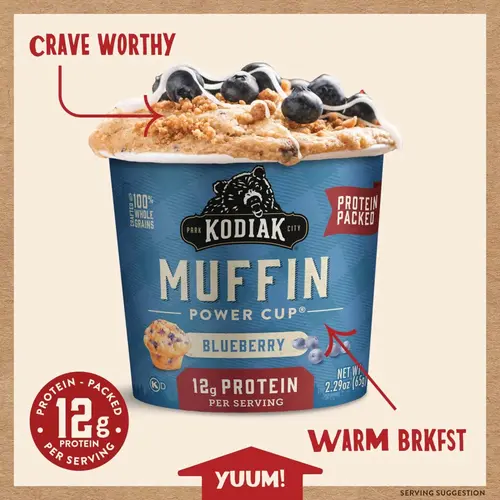 Kodiak Protein-Packed Blueberry Muffin Power Cup, 2.29 oz thumbnail 3