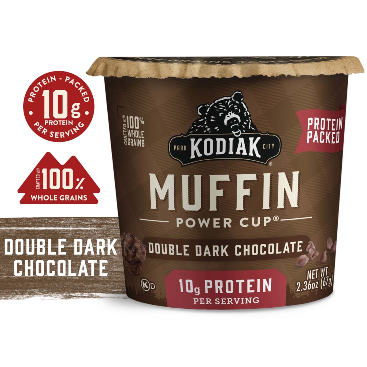 Kodiak Protein-Packed Double Dark Chocolate Muffin Power Cup, 2.36 oz thumbnail 2