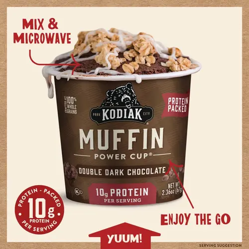 Kodiak Protein-Packed Double Dark Chocolate Muffin Power Cup, 2.36 oz thumbnail 4