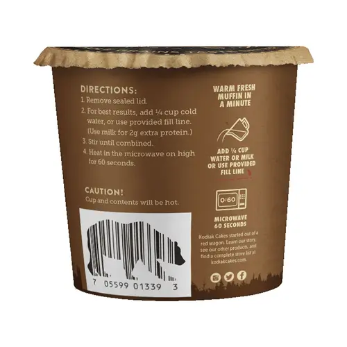Kodiak Protein-Packed Chocolate Chip Muffin Power Cup, 2.36 oz thumbnail 4