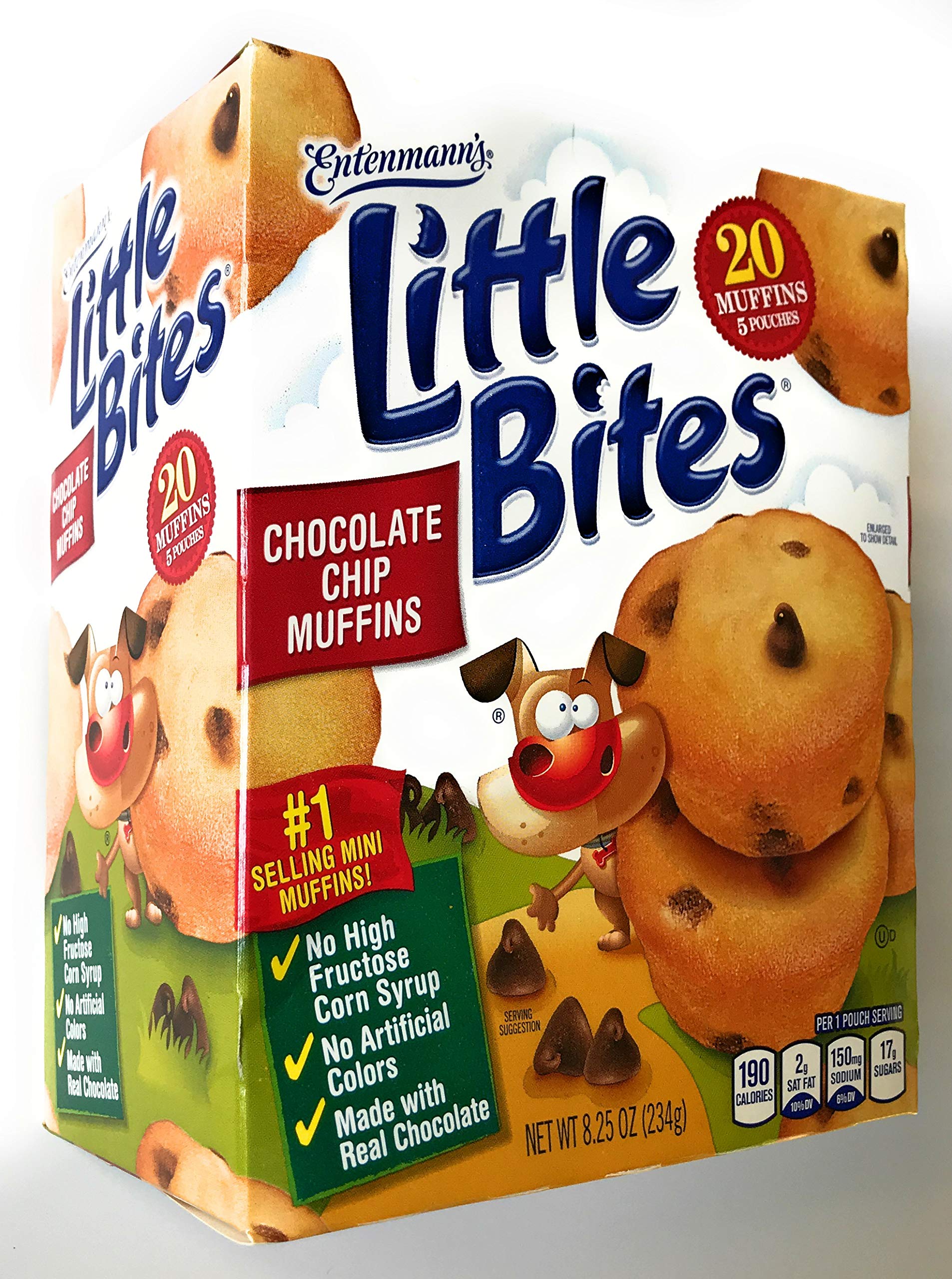 Entenmann's | Little Bites | Chocolate Chip Muffins | Delicious | Yummy | |Tasty | | 5 Pouches with 4 muffins each | | Total 20 