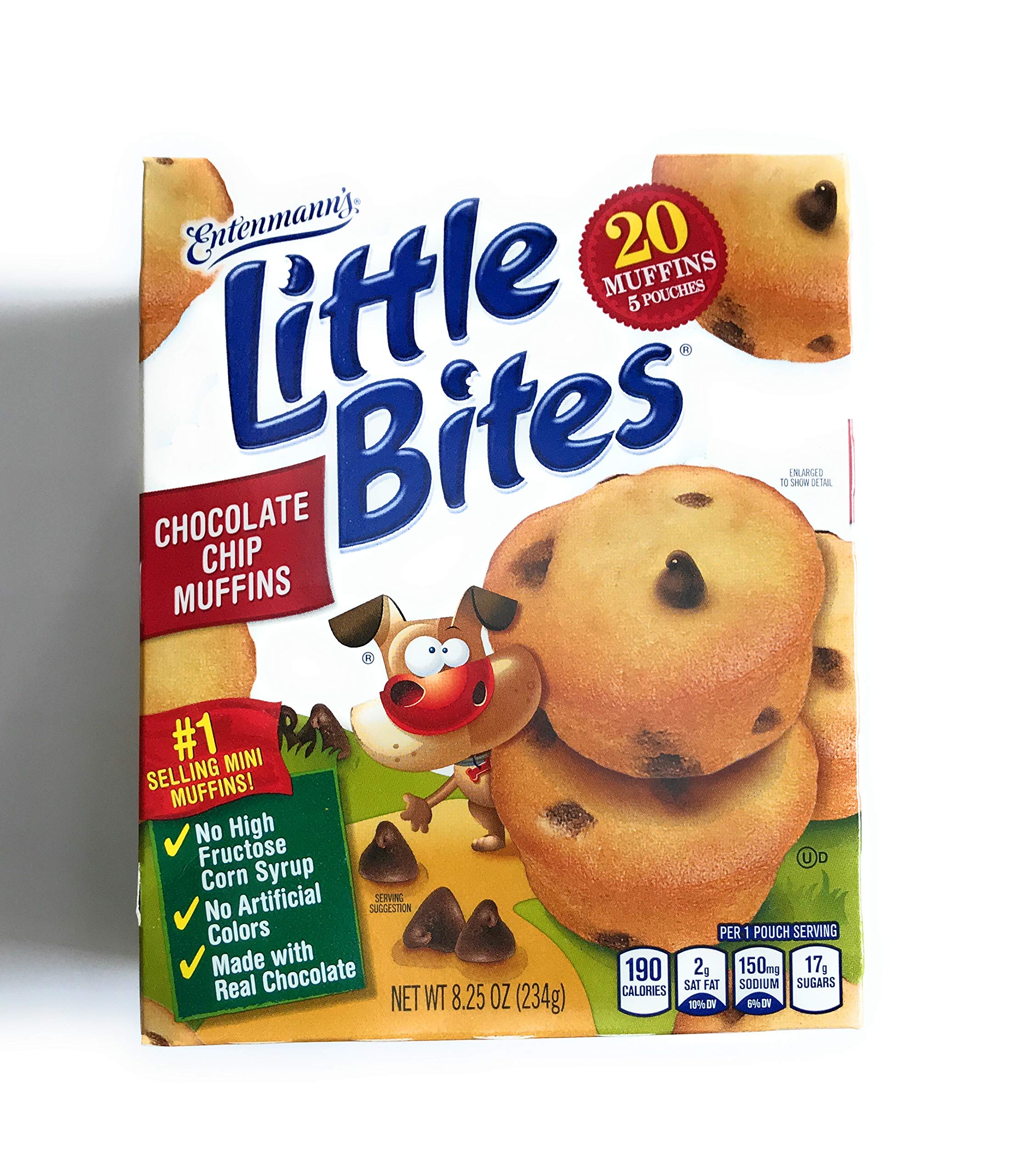 Entenmann's | Little Bites | Chocolate Chip Muffins | Delicious | Yummy | |Tasty | | 5 Pouches with 4 muffins each | | Total 20  thumbnail 3