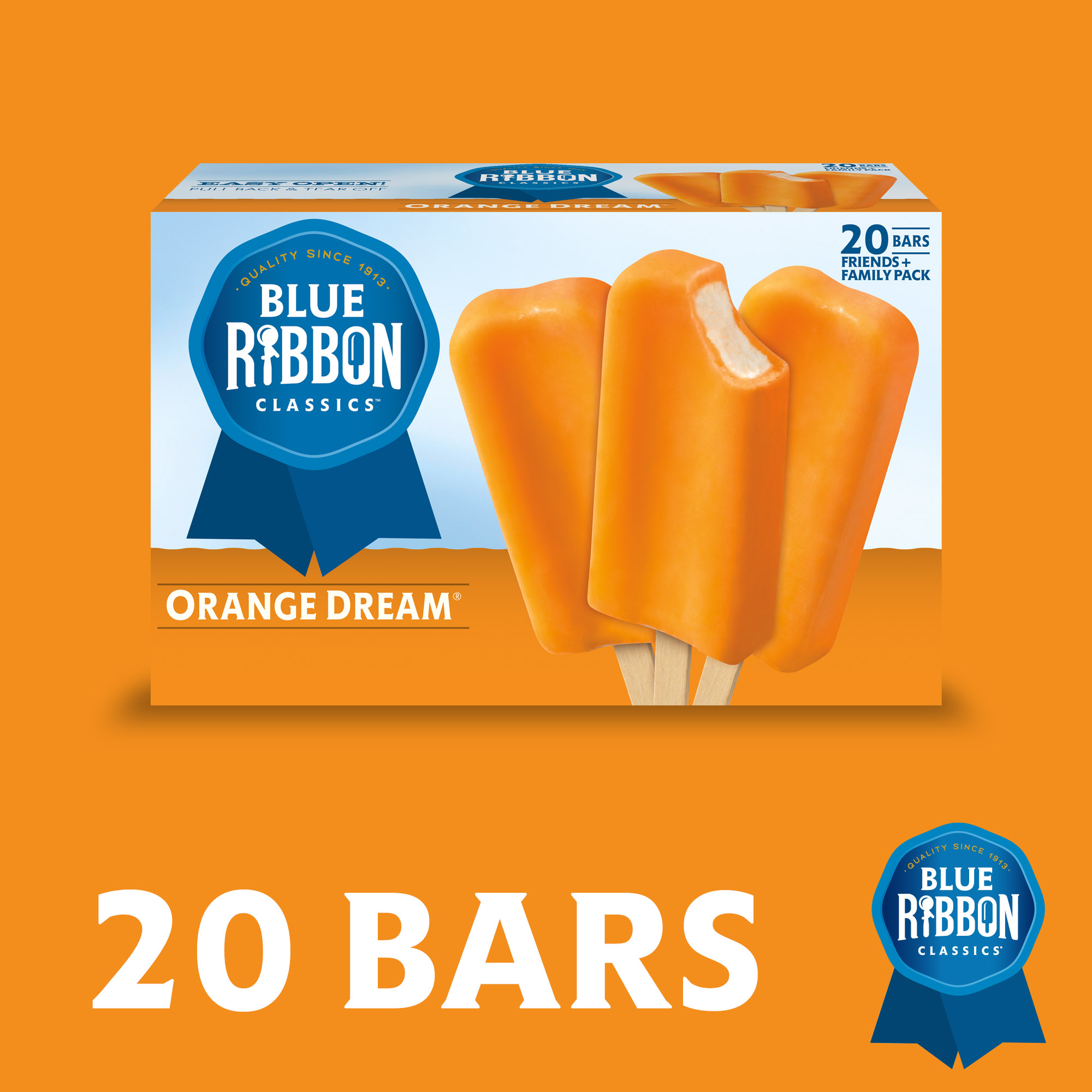 Blue Ribbon Classics Orange Dream Frozen Dessert Treat Bar, 45 fl oz, 20 Pack thumbnail 3