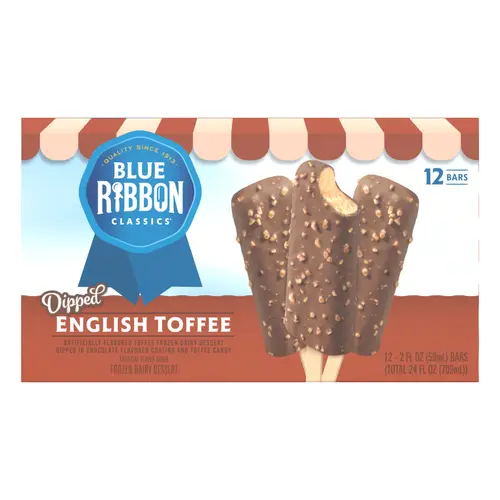 Blue Ribbon Classics English Toffee Coated With Chocolate Flavor and Toffee Pieces Frozen Dessert Treat Bar, 24 fl oz, 12 pack thumbnail 4