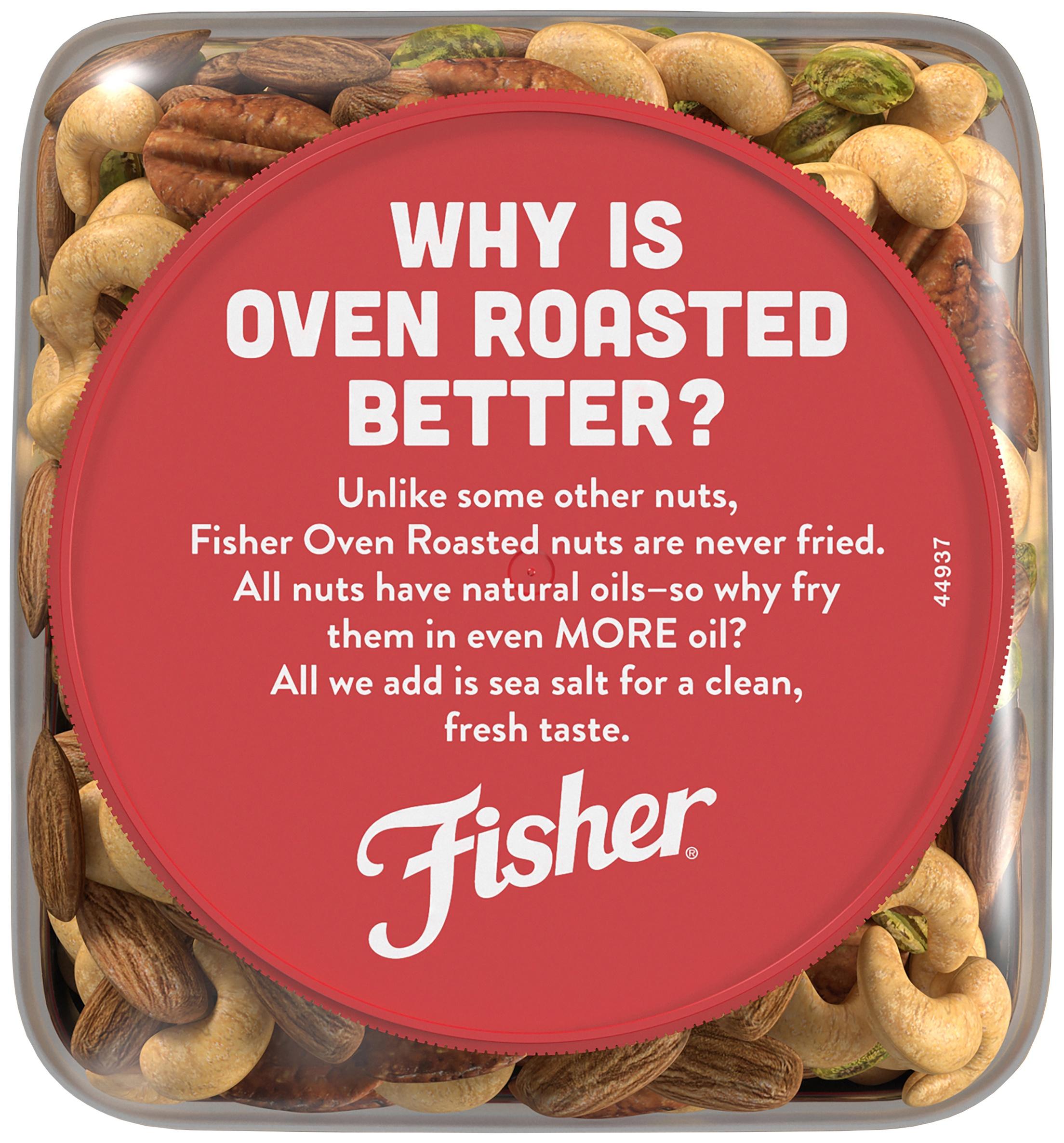 Fisher Snack Oven Roasted Never Fried, Non-GMO, Deluxe Mixed Nuts, 24 oz Resealable Jar thumbnail 2