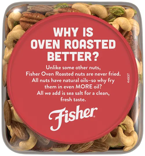 Fisher Snack Oven Roasted Never Fried, Non-GMO, Deluxe Mixed Nuts, 24 oz Resealable Jar thumbnail 2