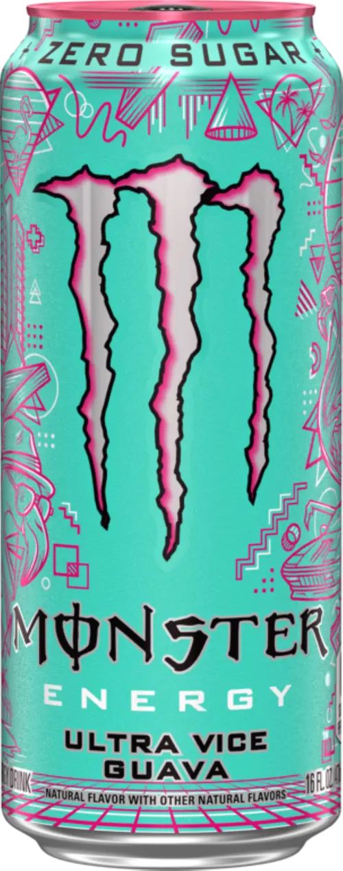 Monster Energy Ultra, Vice Guava, Zero Sugar Energy Drink, 16 fl oz Can