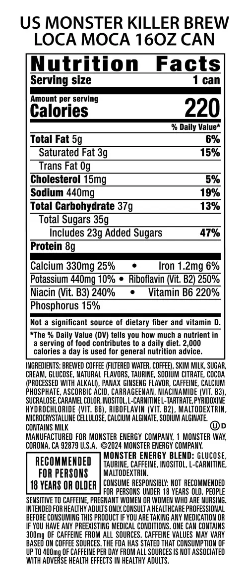 Java Monster Killer Brew, Loca Moca, Coffee + Energy Drink, 15 fl oz can thumbnail 3