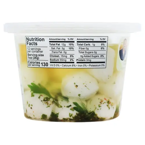 Formaggio Cheese Marinated Mozzarella Balls, Oil with Herbs and Spices, 12 oz Tub, Refrigerated thumbnail 4