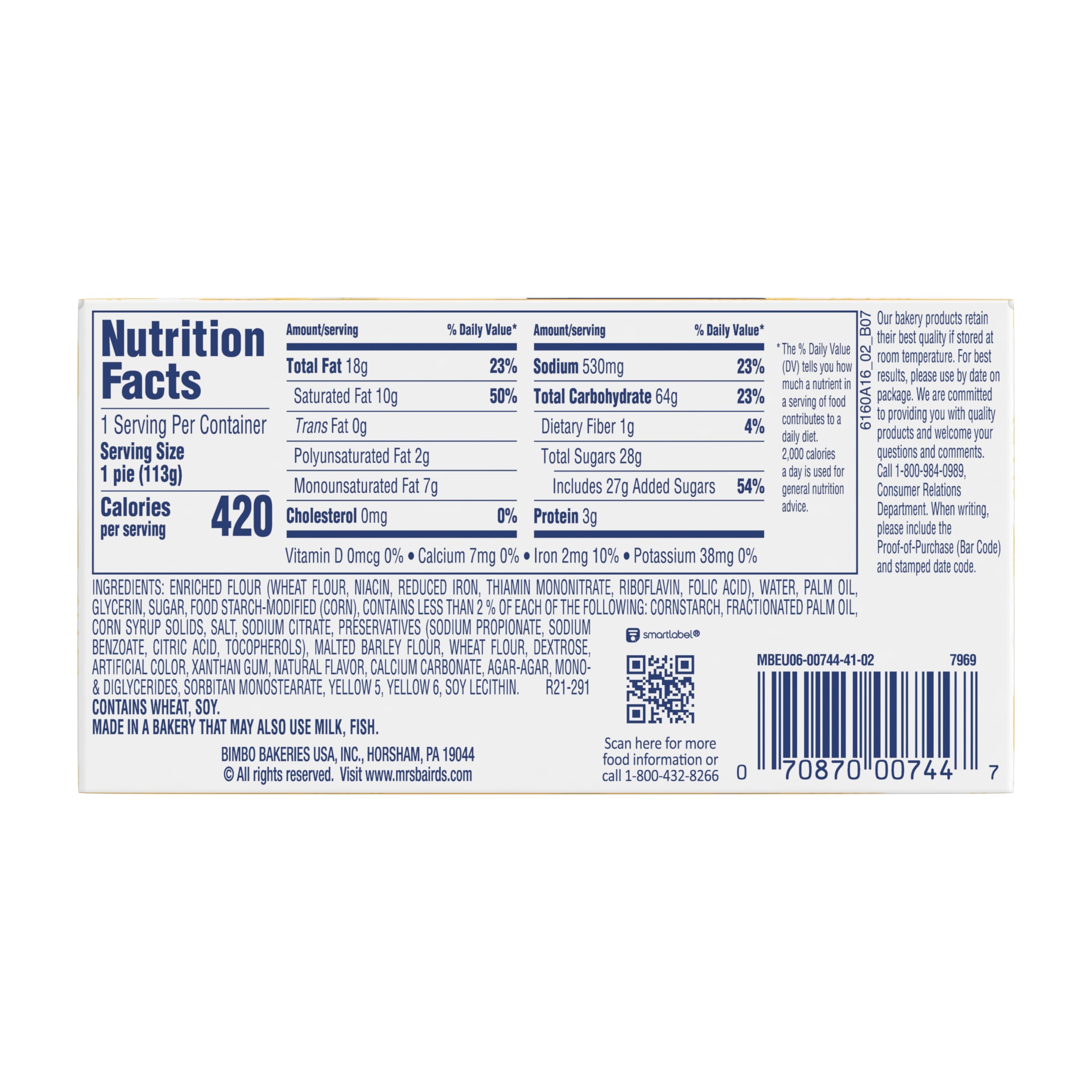 Mrs Baird's Lemon Pie, 4 oz, Mini Pies, Box thumbnail 4