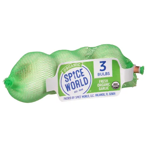 Spice World Organic Garlic Whole Fresh, 3Ct Bag thumbnail 2