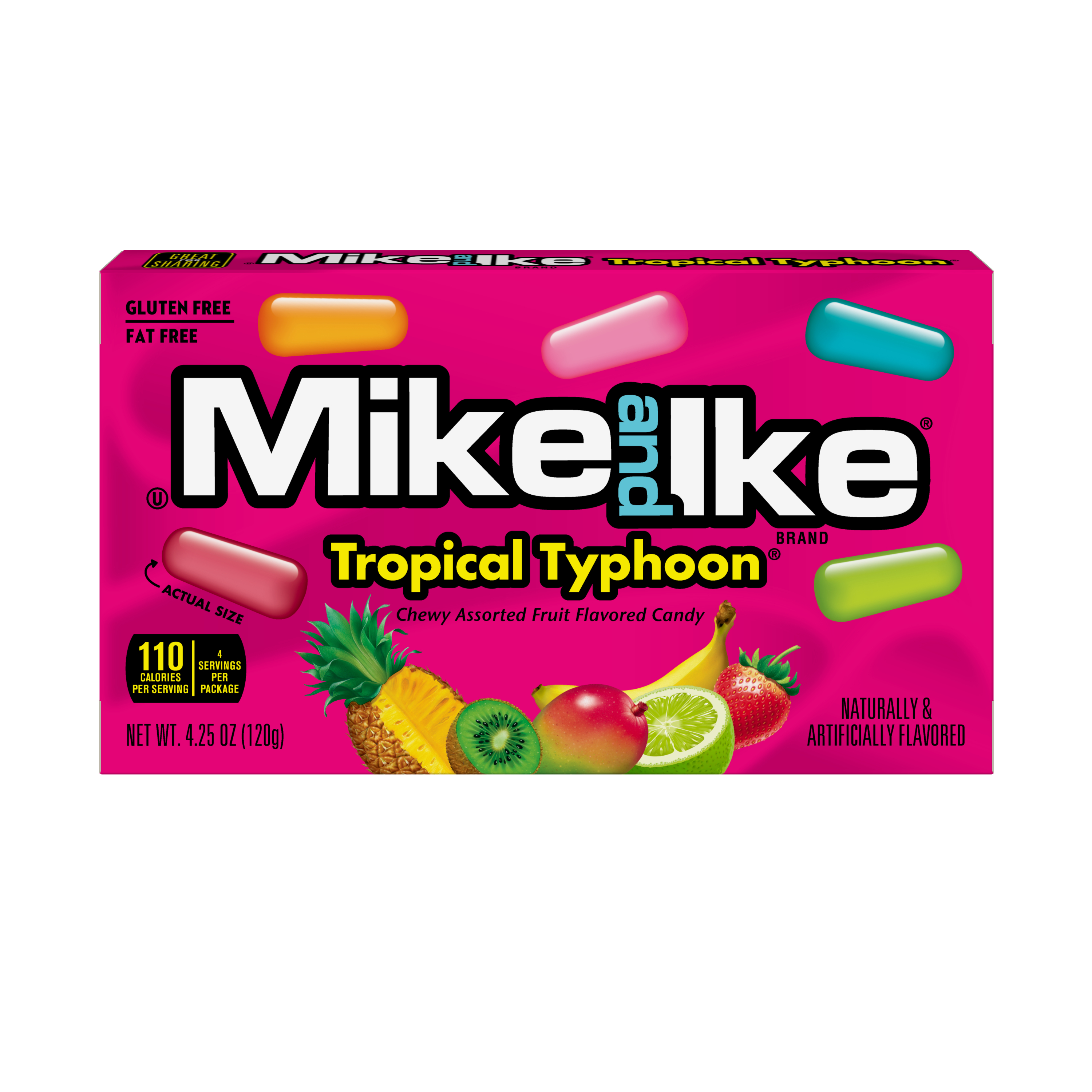 Mike and Ike Tropical Typhoon Chewy Candy, 4.25 Ounce Theater Box, 1 Count