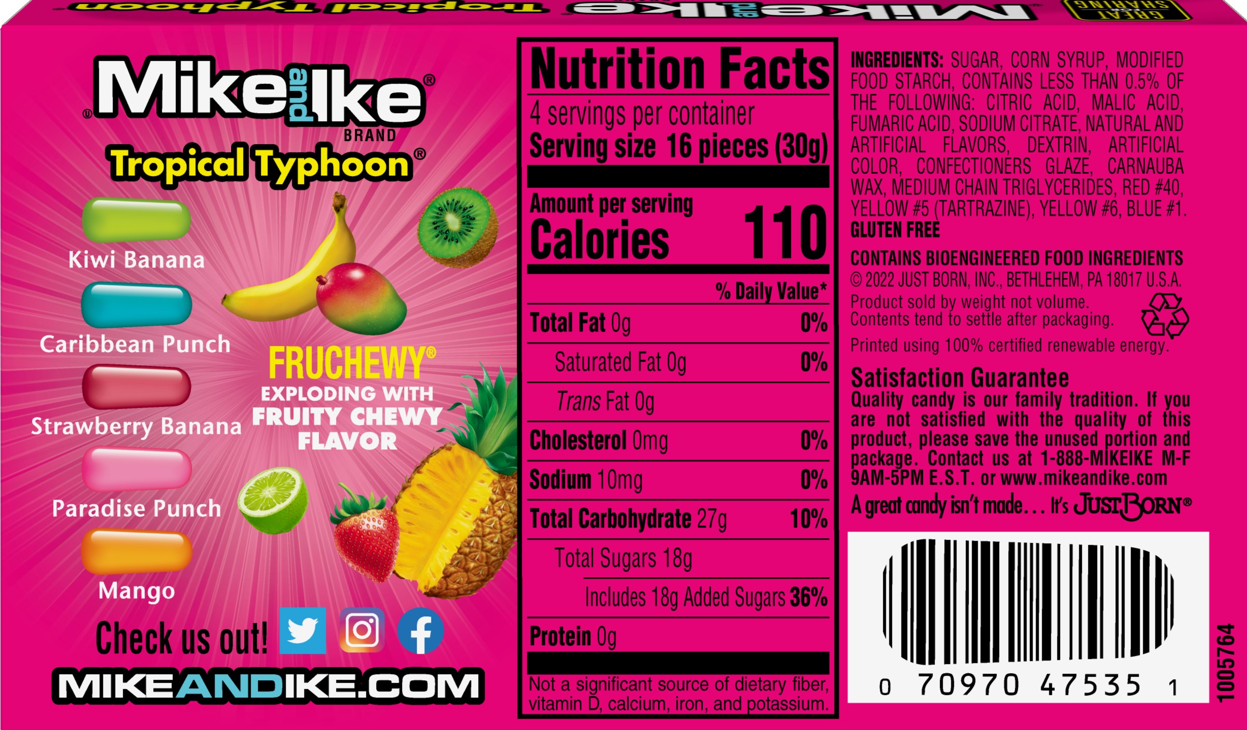 Mike and Ike Tropical Typhoon Chewy Candy, 4.25 Ounce Theater Box, 1 Count thumbnail 2