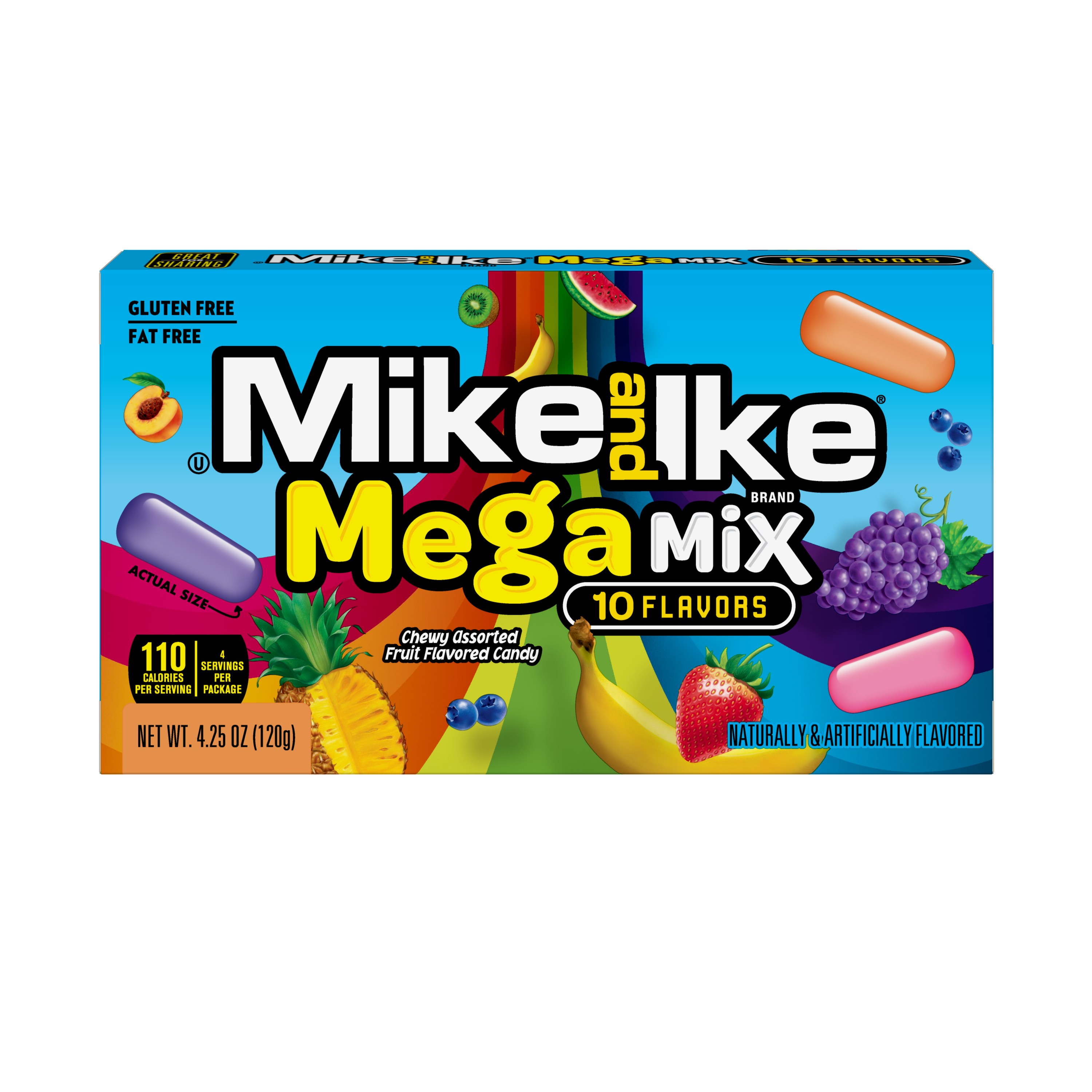 Mike and Ike Mega Mix Chewy Candy, 4.25 Ounce
