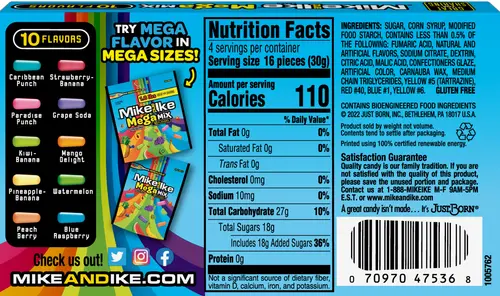 Mike and Ike Mega Mix Chewy Candy, 4.25 Ounce thumbnail 2
