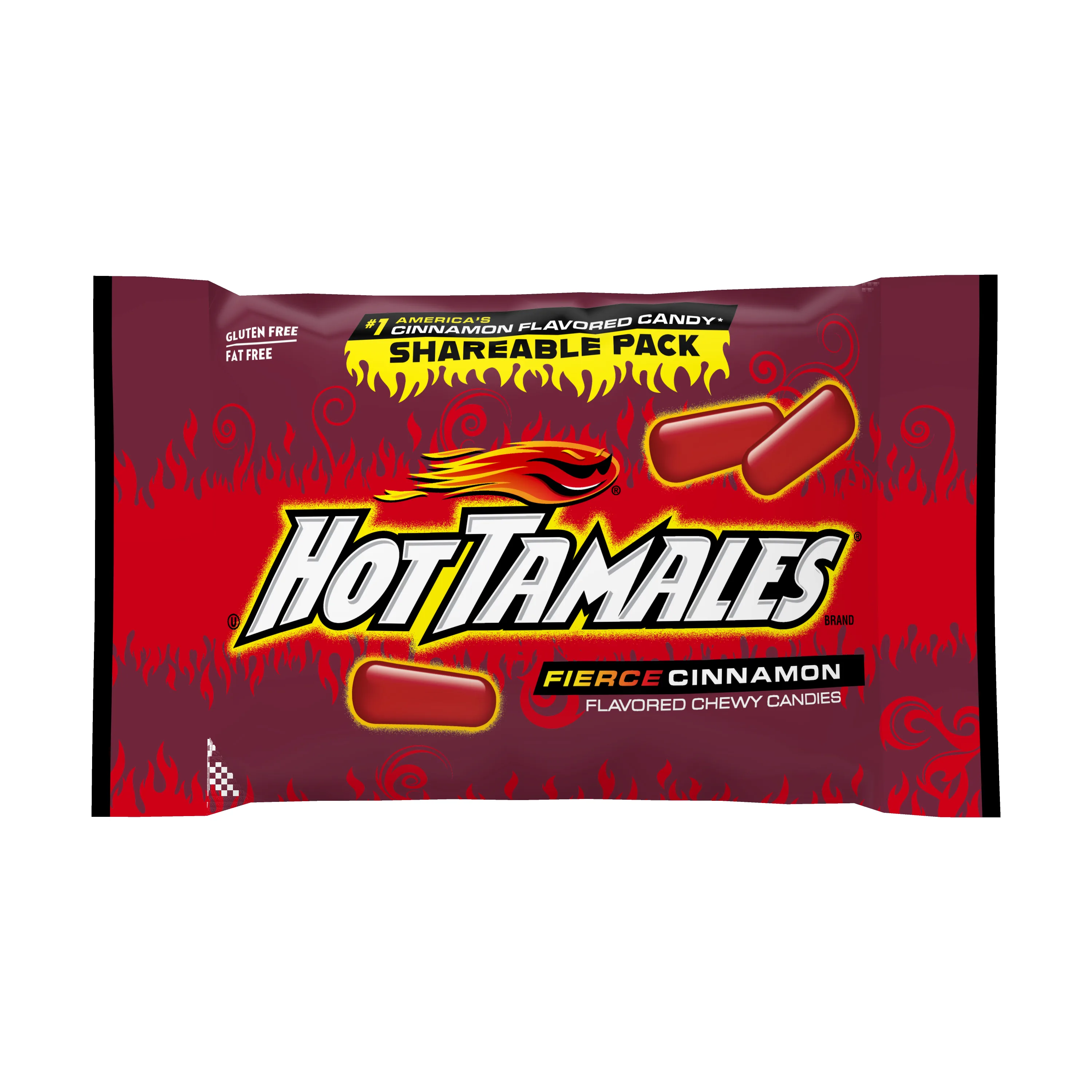 HOT TAMALES Fierce Cinnamon Flavored Chewy Candy, 3.5 Ounce, 1 Pouch
