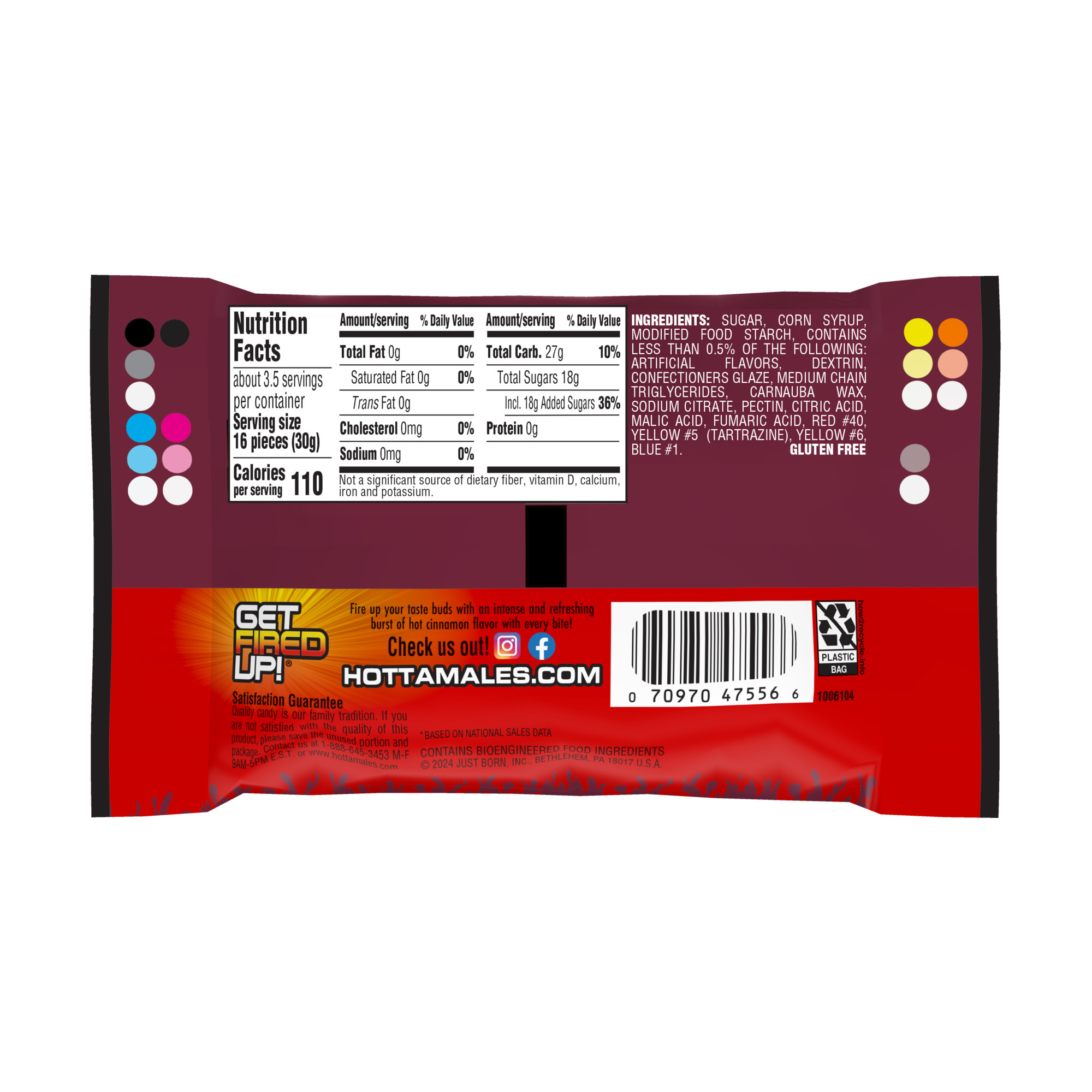 HOT TAMALES Fierce Cinnamon Flavored Chewy Candy, 3.5 Ounce, 1 Pouch thumbnail 2