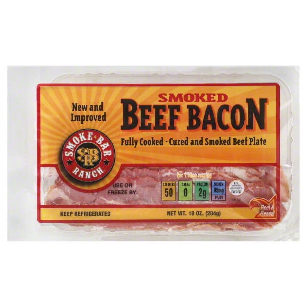 Smoke Bar Ranch Smoked Beef Bacon, 10 oz