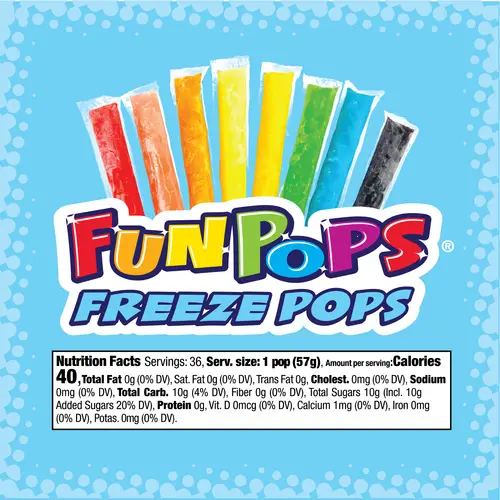 FunPops Freeze Pops, Variety Pack, Gluten Free, 2 oz, 36 Count Bag thumbnail 4