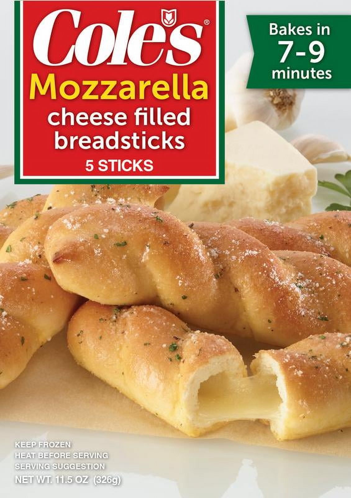 Cole'sï¿½ Mozzarella Filled Breadsticks, 11.5 oz thumbnail 2