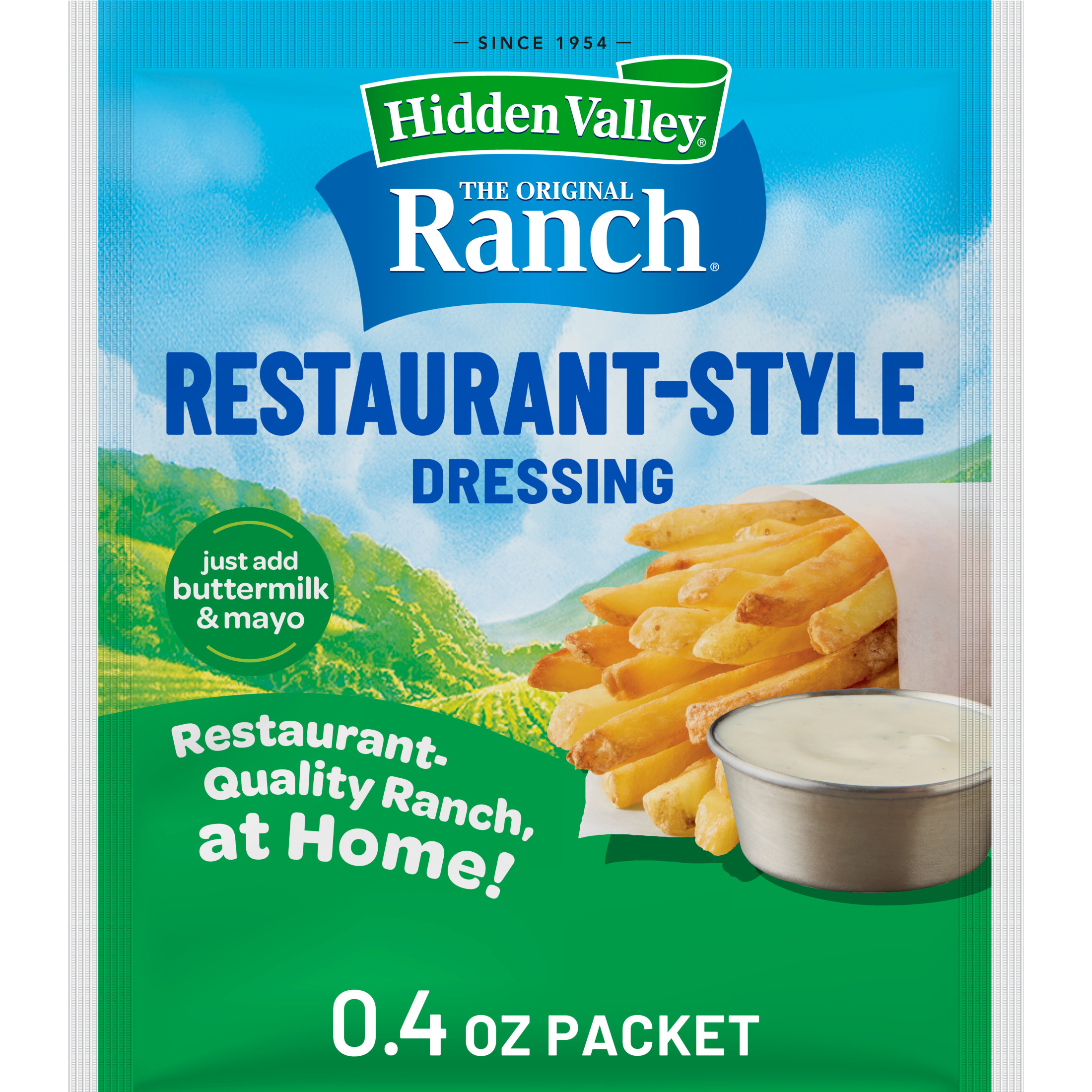 Hidden Valley Gluten Free Buttermilk Ranch Salad Dressing and Seasoning Mix, 0.4 oz