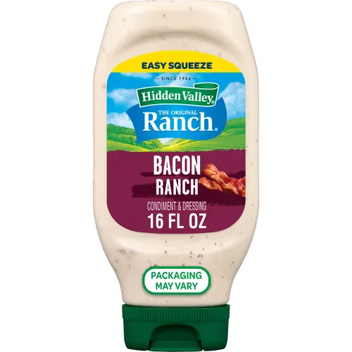 Hidden Valley Bacon Ranch Topping and Dressing, 16 Fluid Ounce Bottle