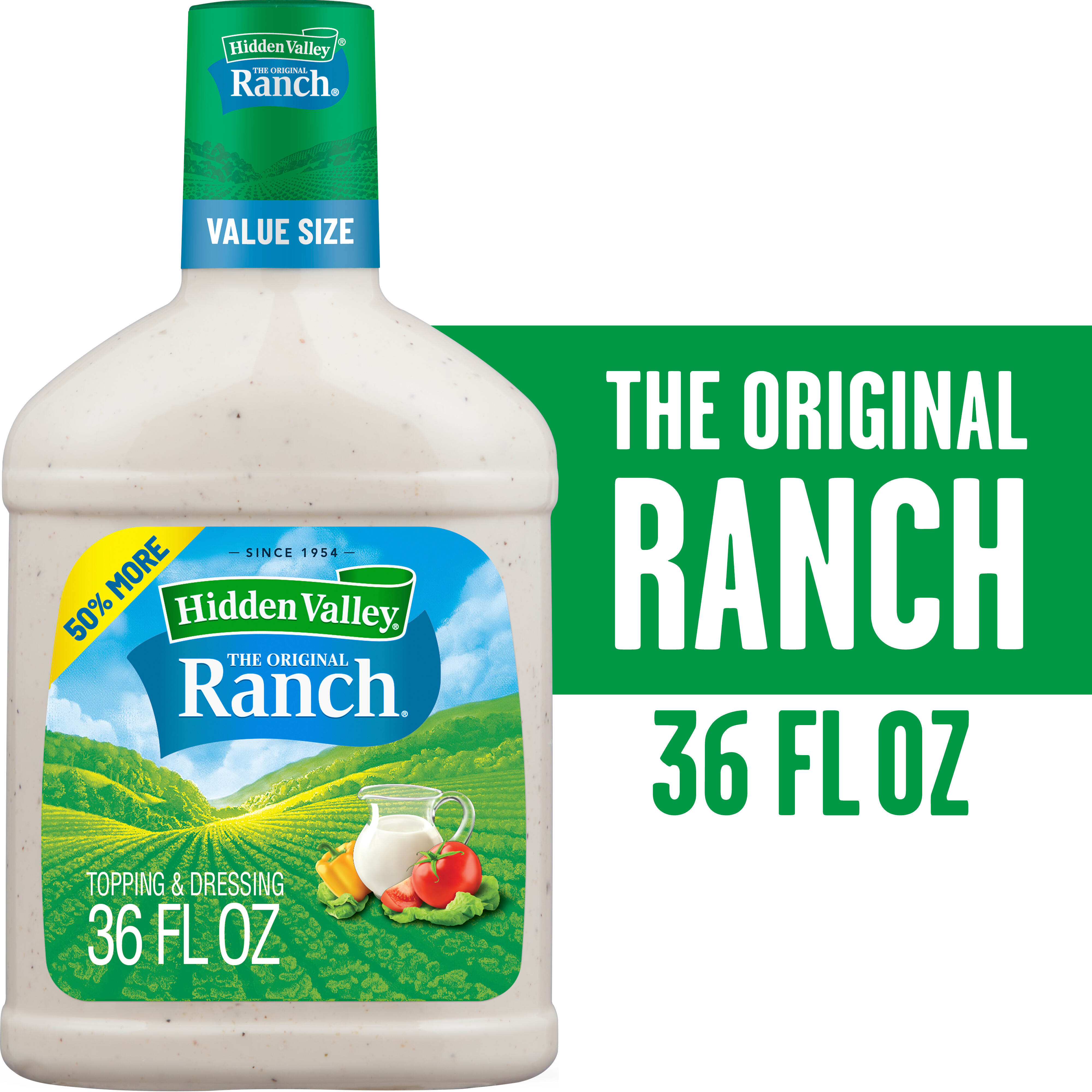 Hidden Valley Original Ranch Salad Dressing and Topping, 36 Ounce Bottle