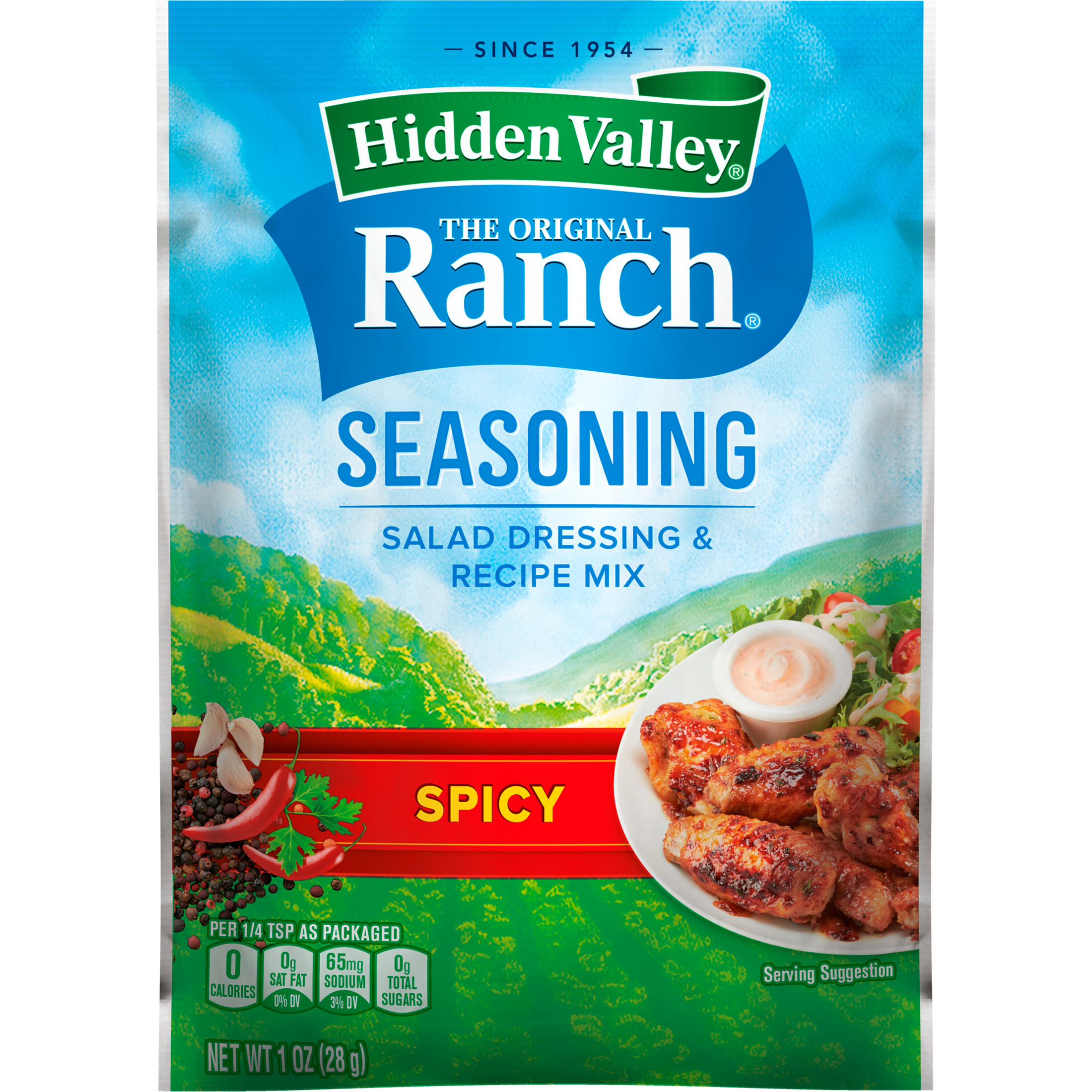 Hidden Valley Gluten Free Spicy Ranch Salad Dressing and Seasoning Mix, 1 oz thumbnail 4