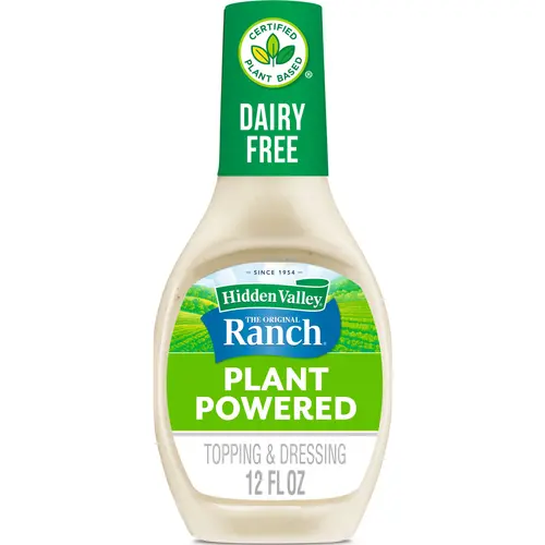 Hidden Valley Vegan Gluten Free Original Plant Powered Ranch Salad Dressing and Topping, 12 fl oz