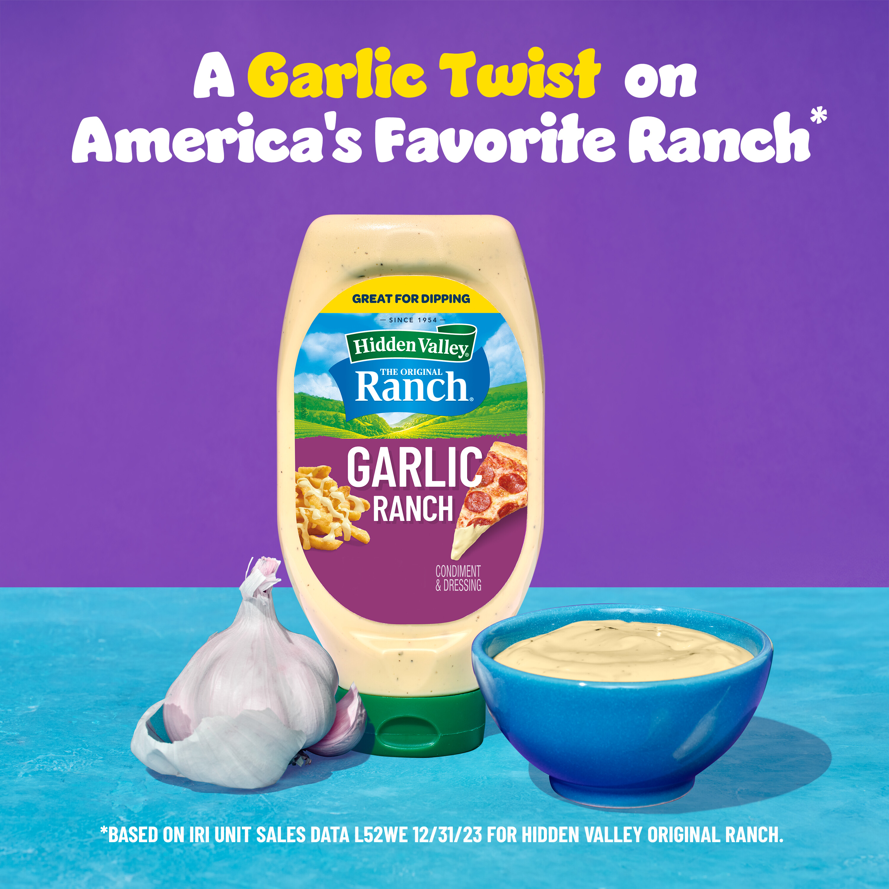 Hidden Valley Garlic Ranch Condiment and Dressing, 20 Fluid Ounce Bottle thumbnail 2