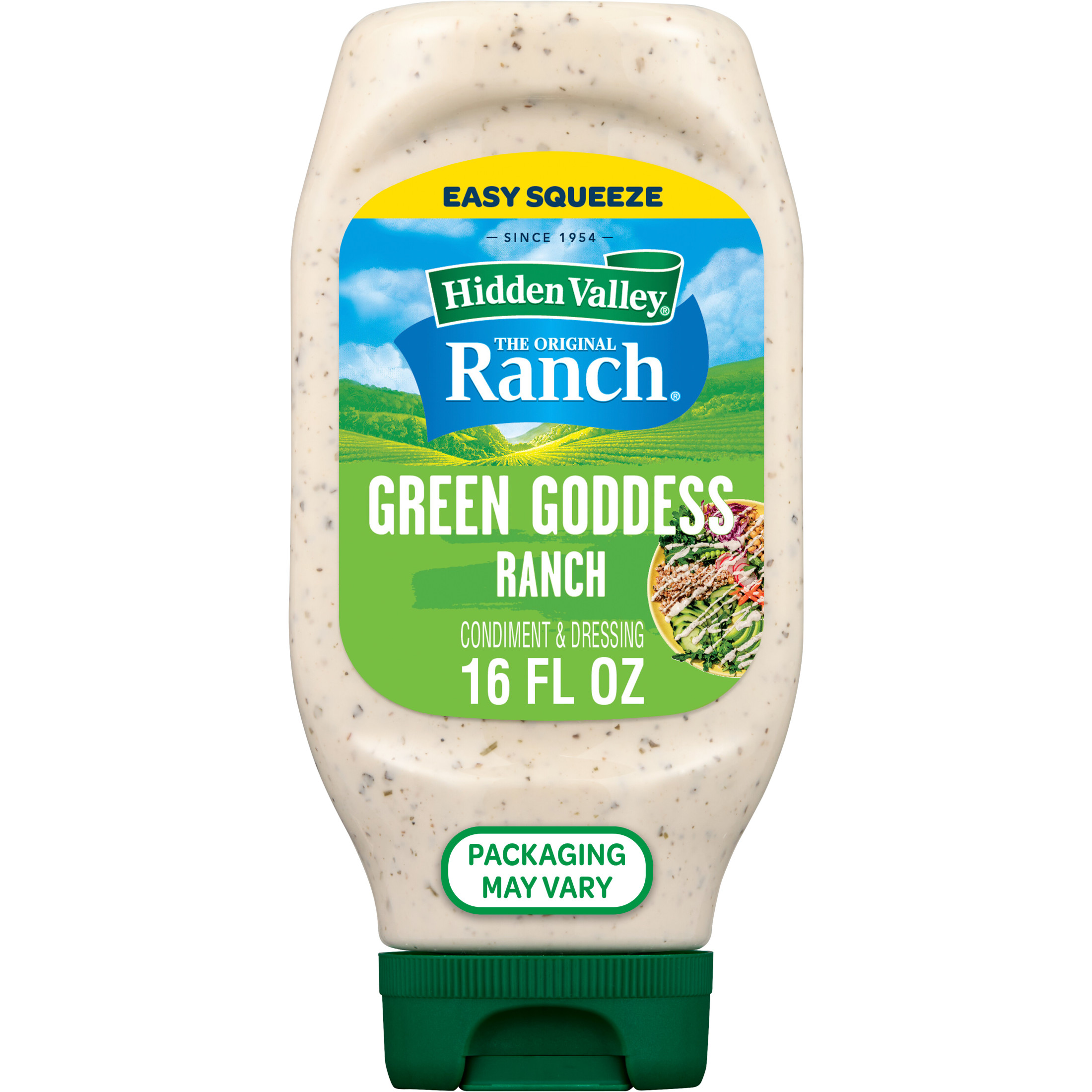 Hidden Valley Green Goddess Ranch Topping and Dressing, 16 Fluid Ounce Bottle