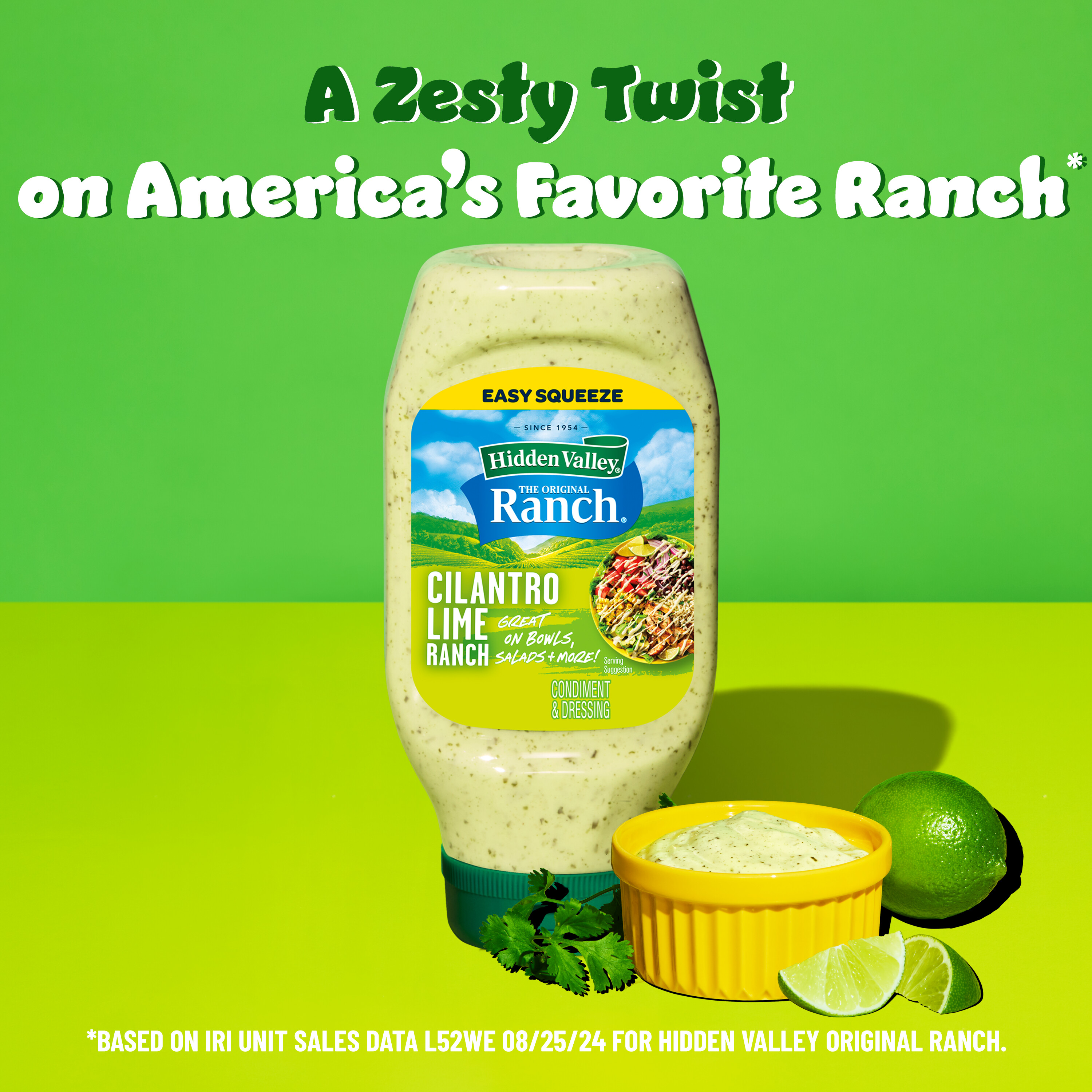 Hidden Valley Cilantro Lime Ranch Condiment and Dressing, Easy Squeeze Bottle, 16 Fluid Ounces thumbnail 2