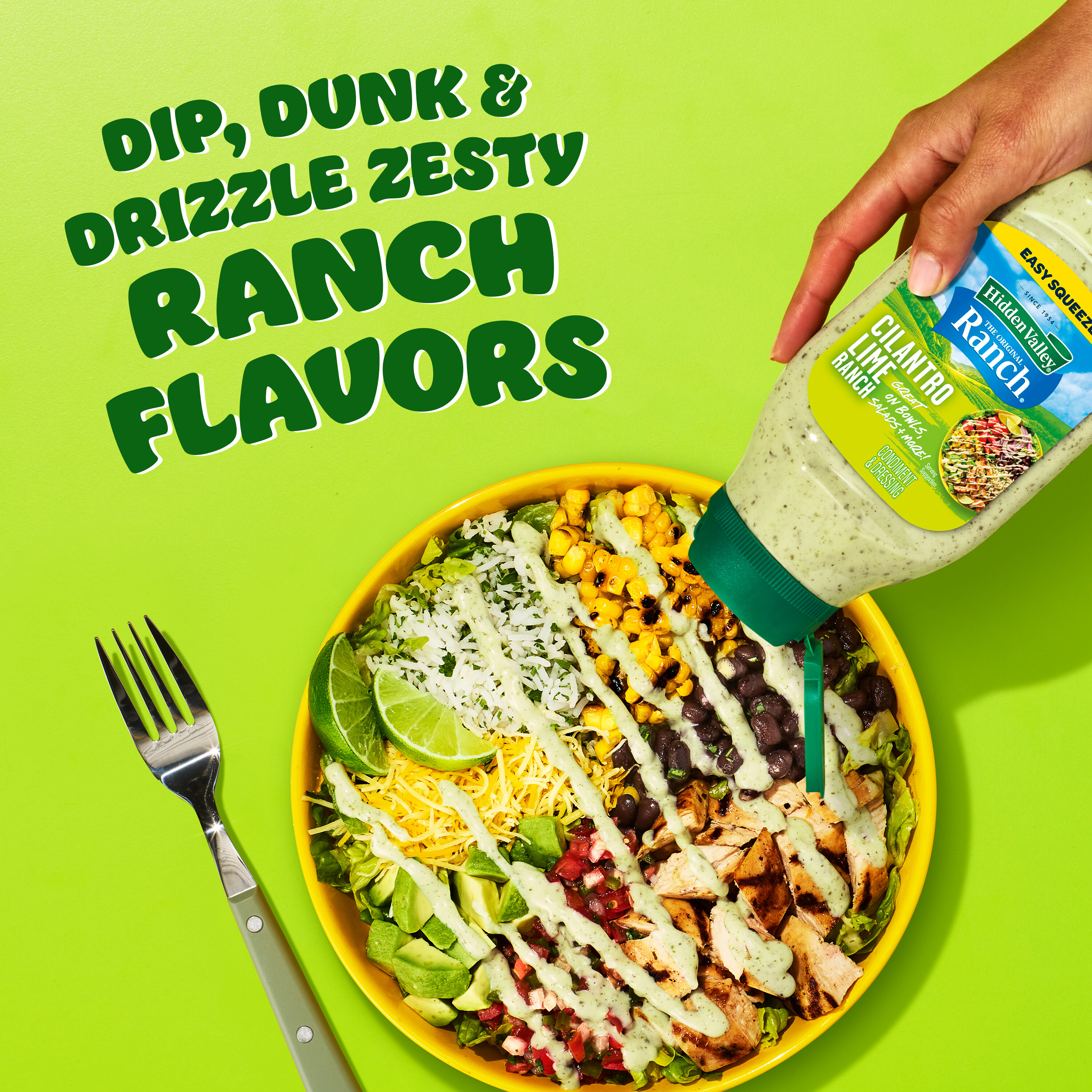 Hidden Valley Cilantro Lime Ranch Condiment and Dressing, Easy Squeeze Bottle, 16 Fluid Ounces thumbnail 4