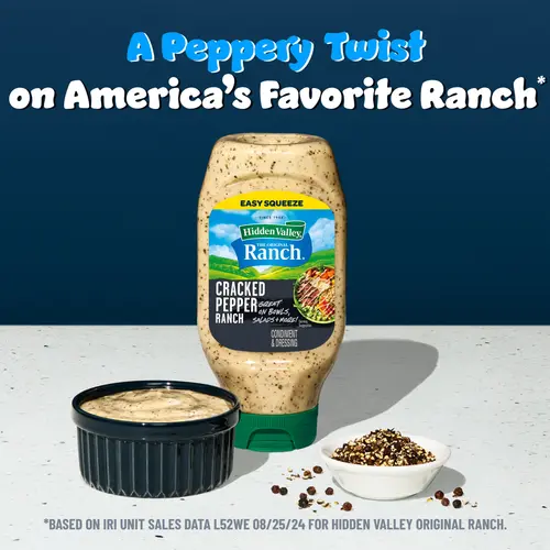 Hidden Valley Cracked Pepper Ranch Condiment and Dressing, Easy Squeeze Bottle, 16 Fluid Ounces thumbnail 2
