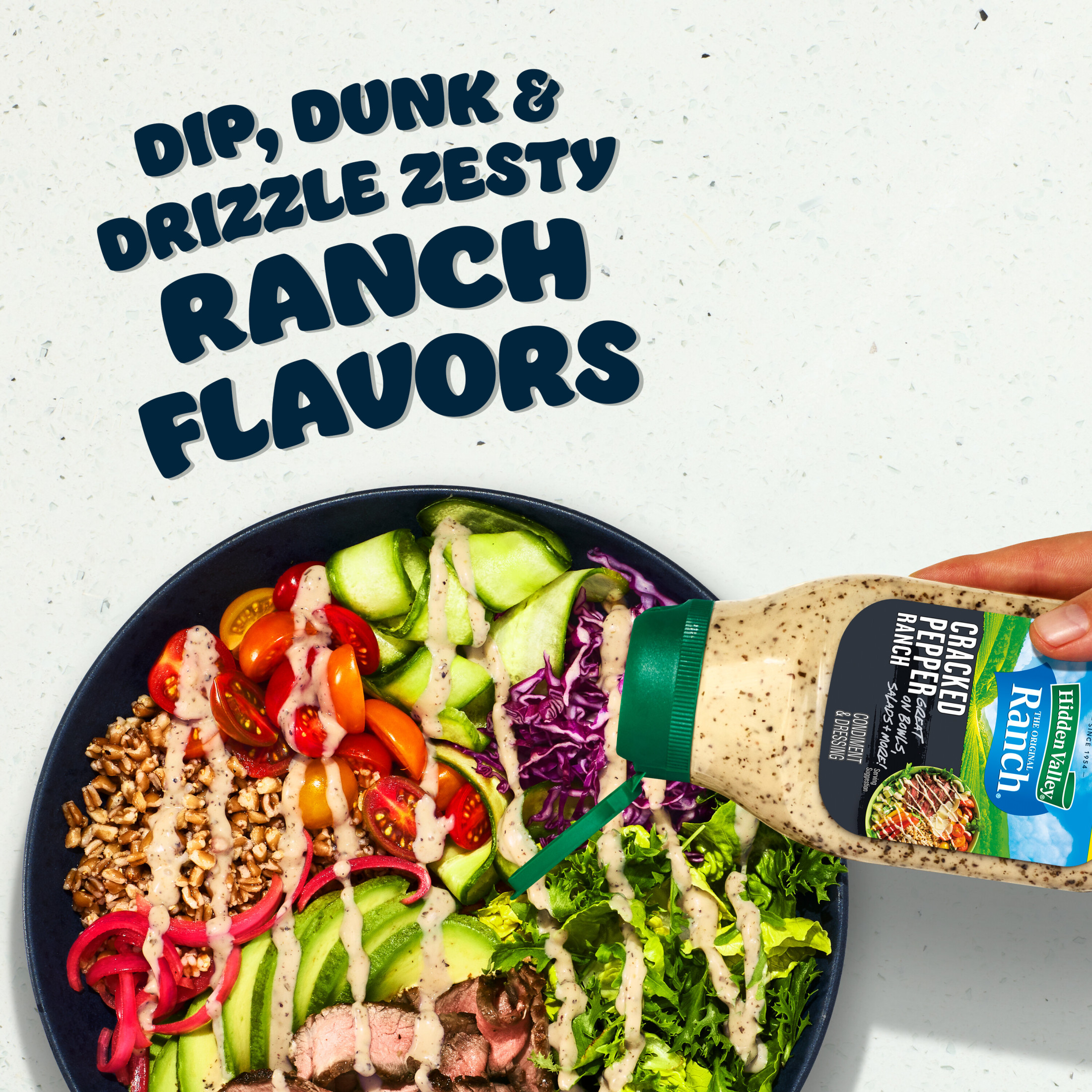 Hidden Valley Cracked Pepper Ranch Condiment and Dressing, Easy Squeeze Bottle, 16 Fluid Ounces thumbnail 3