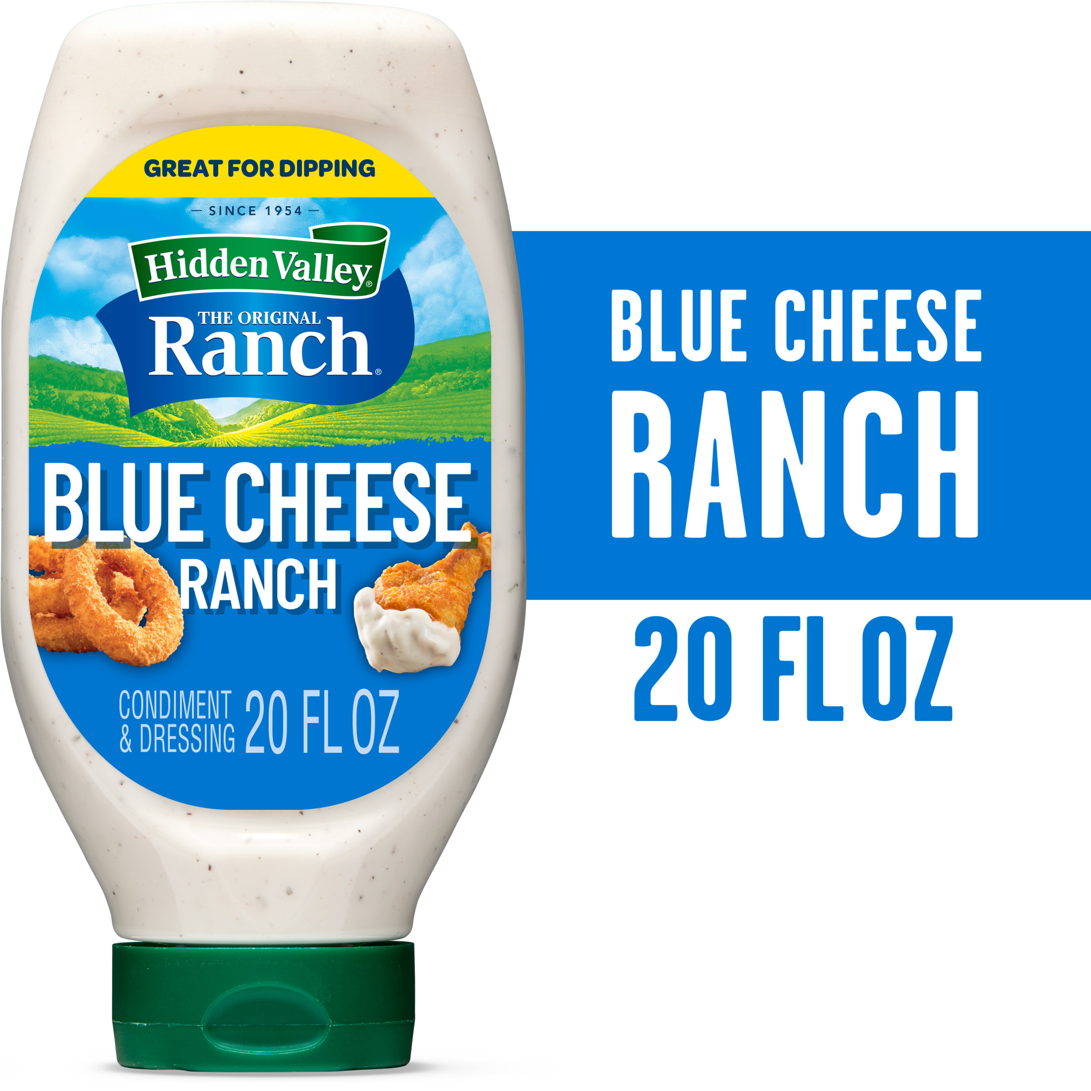Hidden Valley Blue Cheese Ranch Condiment and Dressing, Easy Squeeze Bottle, 20 Fl Oz