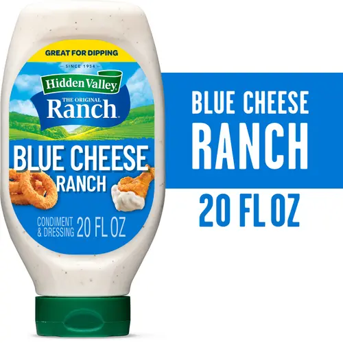 Hidden Valley Blue Cheese Ranch Condiment and Dressing, Easy Squeeze Bottle, 20 Fl Oz