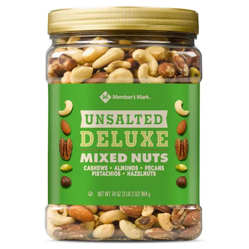 M.M  Unsalted Deluxe Mixed Nuts (34 oz.)
