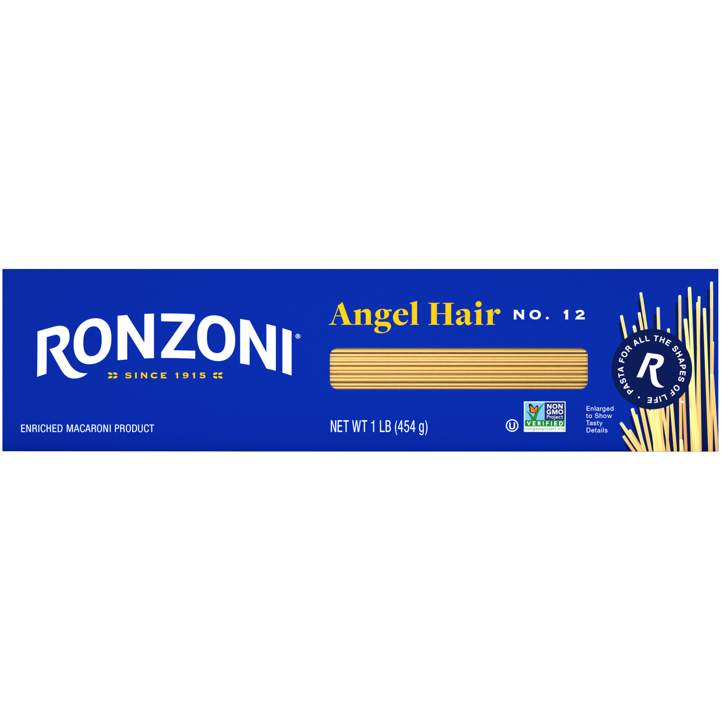 Ronzoni Angel Hair Dry Pasta,Contains Wheat, 16 oz, Fish Free, Shelf Stable, Carton Box