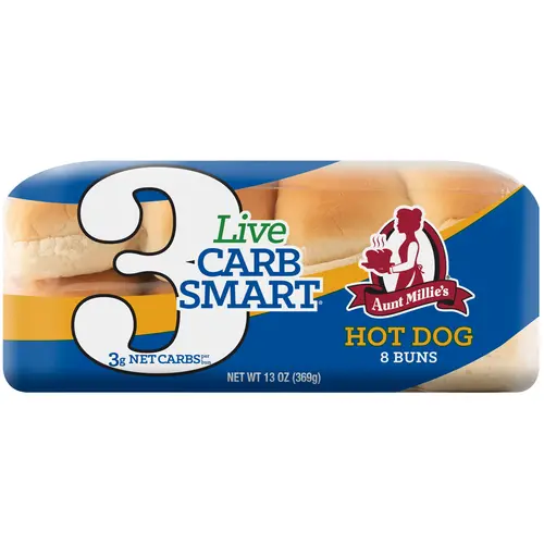 Aunt Millie's Live Carb Smart White Hot Dog Bun, 13oz, 8ct thumbnail 4