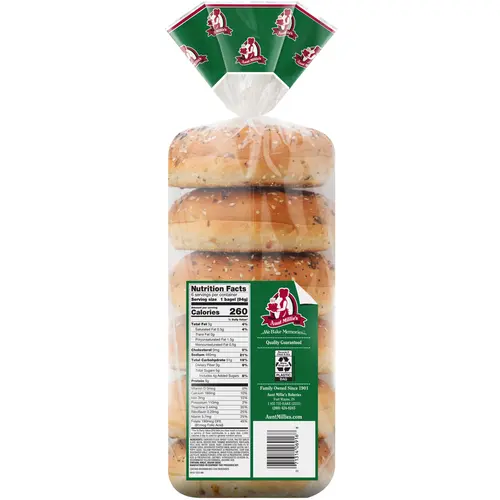 Aunt Millie's Bagels, Everything & More, 20 oz, 6 Count thumbnail 3