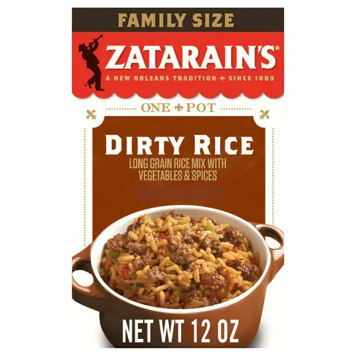Zatarain's No Artificial Flavors Gluten Free Family Size Dirty Rice Mix, 12 oz Box