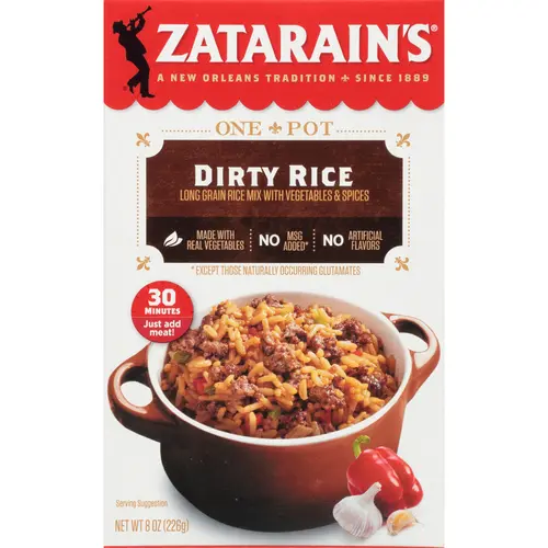 Zatarain's No Artificial Flavors Gluten Free Dirty Rice Dinner Mix, 8 oz Box