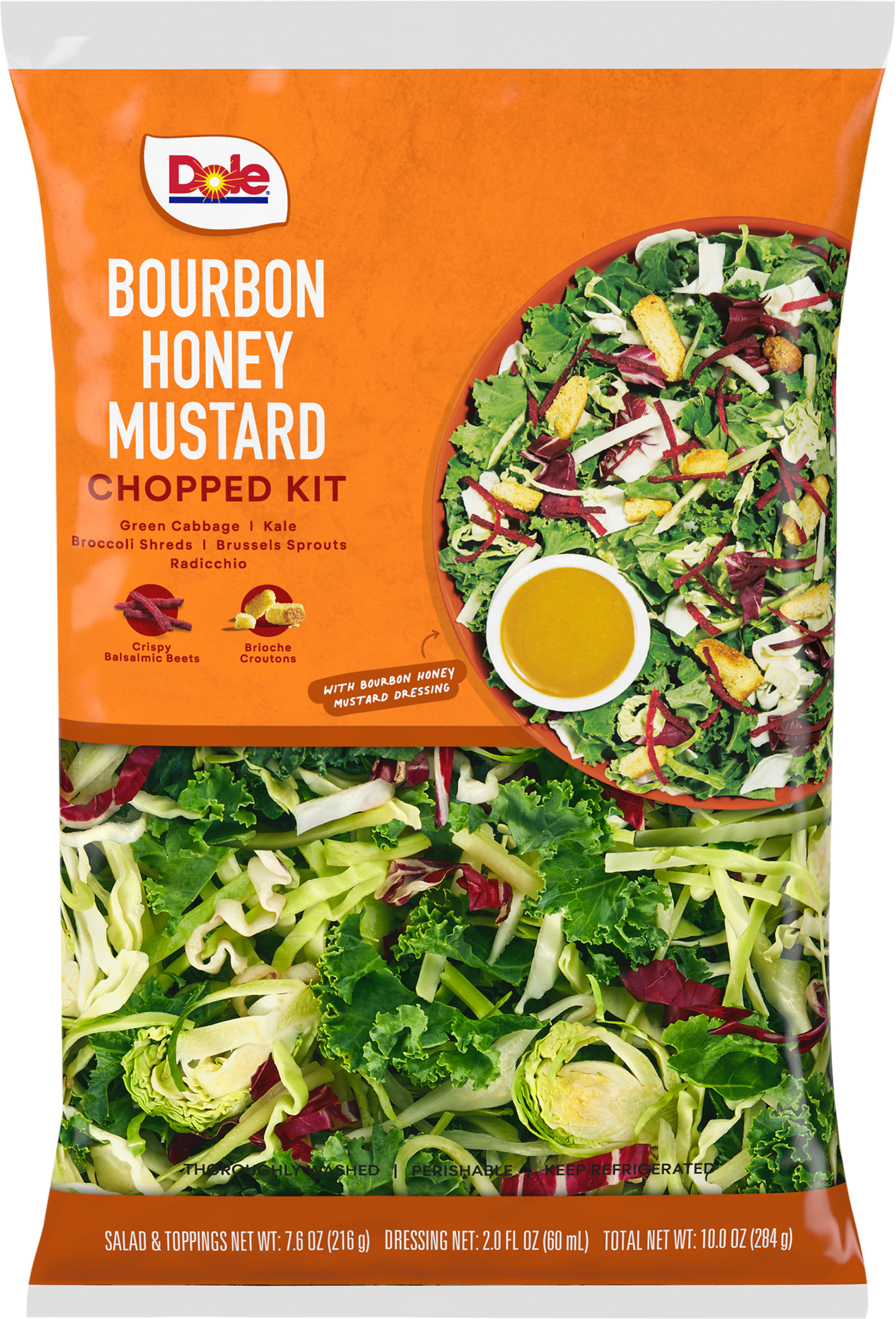 Dole Bourbon Honey Mustard Chopped Salad Kit, 10oz Bag, Fresh thumbnail 2