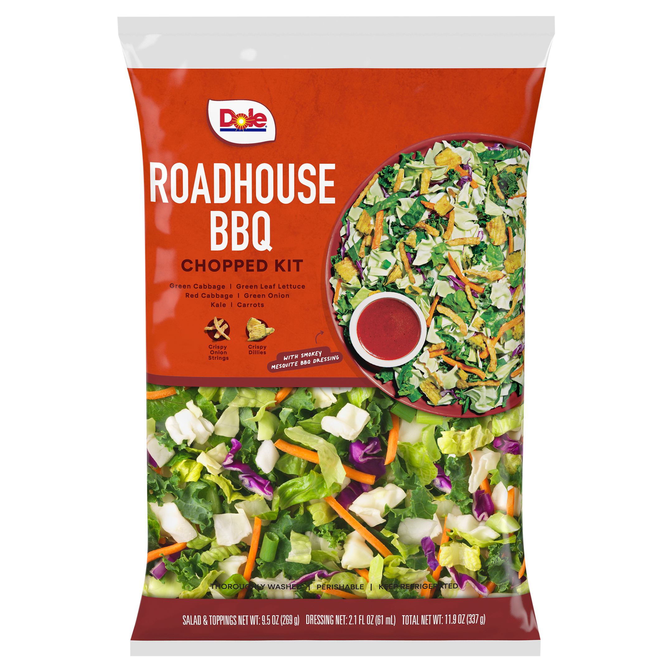 Dole Roadhouse BBQ Chopped Salad Kit, 11.88 oz, Fresh